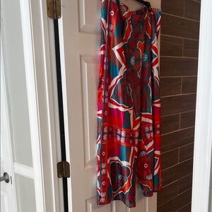 Vibrant Floral Women's pants wide leg satin